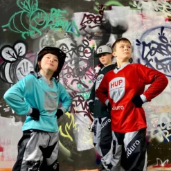 HUPcc HUP Enduro Children's Long-Sleeve MTB Jersey (Black, Red Or Blue)